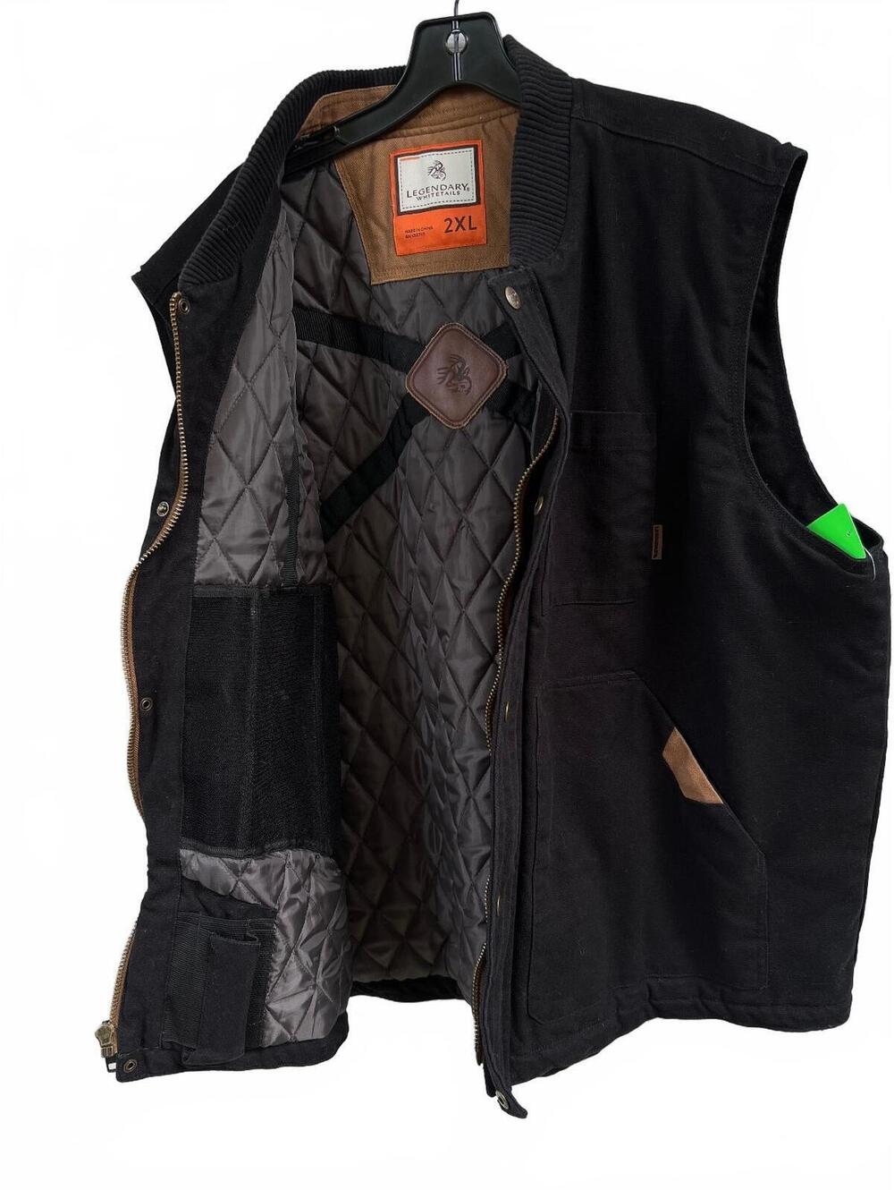 Legendary Whitetails Men's Quilted Cotton Vest 2XL Black - Picture 5 of 7